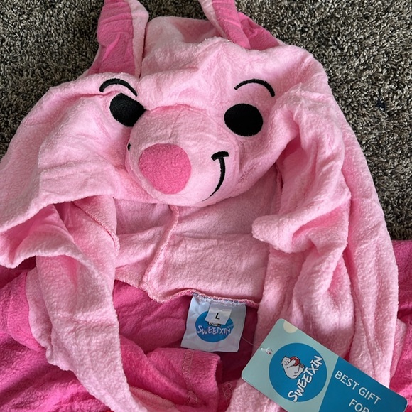 Other - Piglet -Pink and Red Striped Character Onesie!  Halloween?  Sleeper?  Unisex. Lg